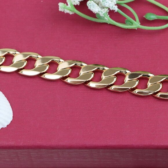 "Bold Rose Gold Chunky Link Bracelet in High-Quality Brass Finish, XPBL1151 - Picture 12 of 12